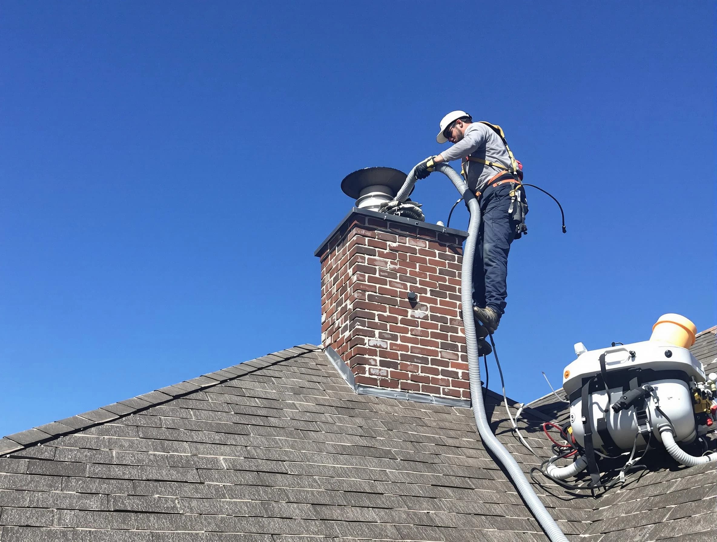 Dedicated Druid Hills Chimney Sweep team member cleaning a chimney in Druid Hills, GA