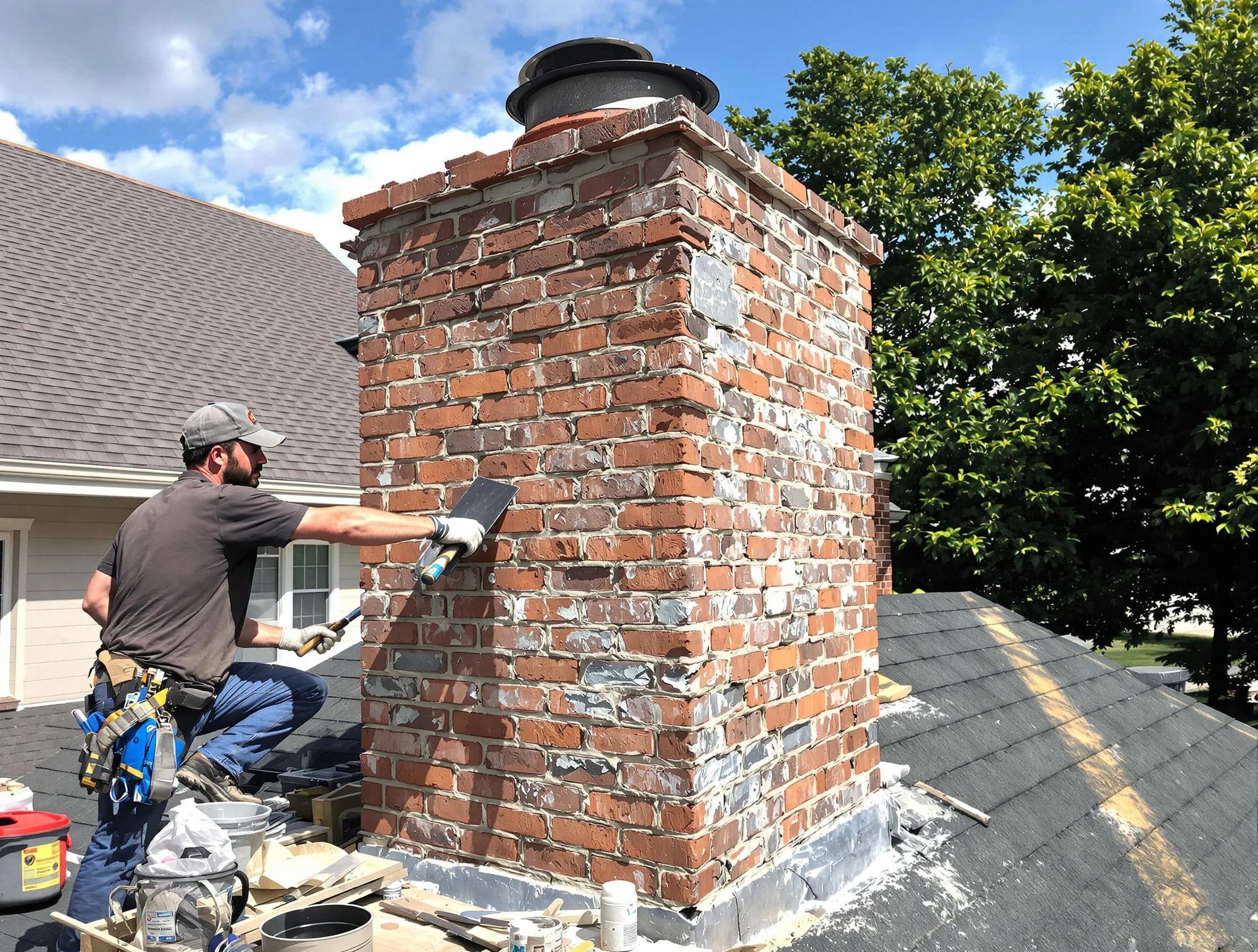 Completed chimney rebuild by Druid Hills Chimney Sweep in Druid Hills, GA