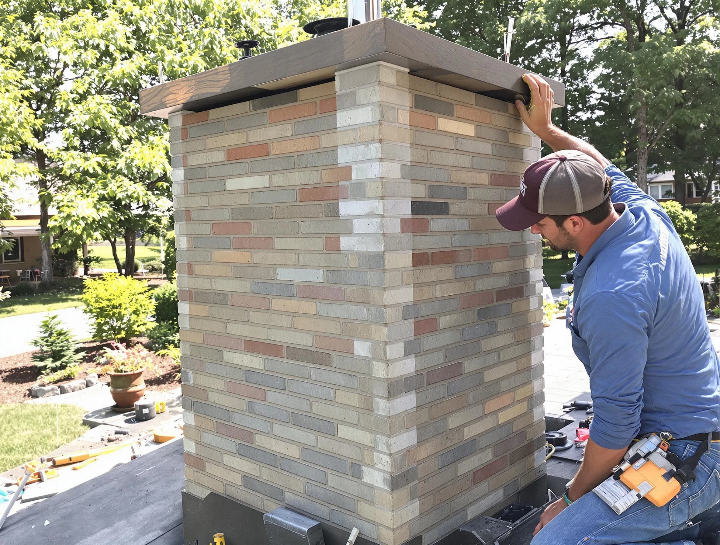 Druid Hills Chimney Sweep completing a modern chimney remodel in Druid Hills, GA