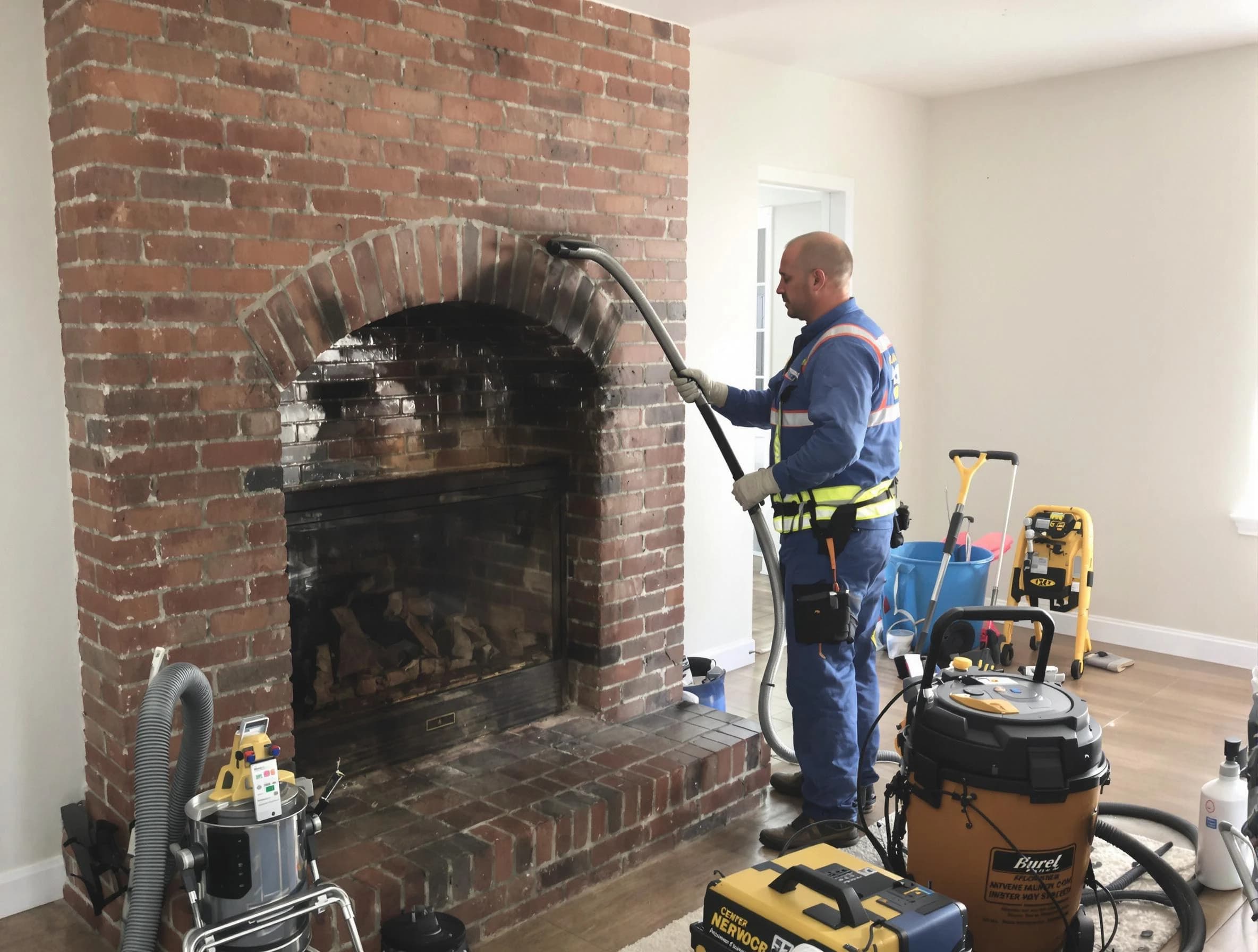 Druid Hills Chimney Sweep expert performing detailed chimney sweep in Druid Hills, GA