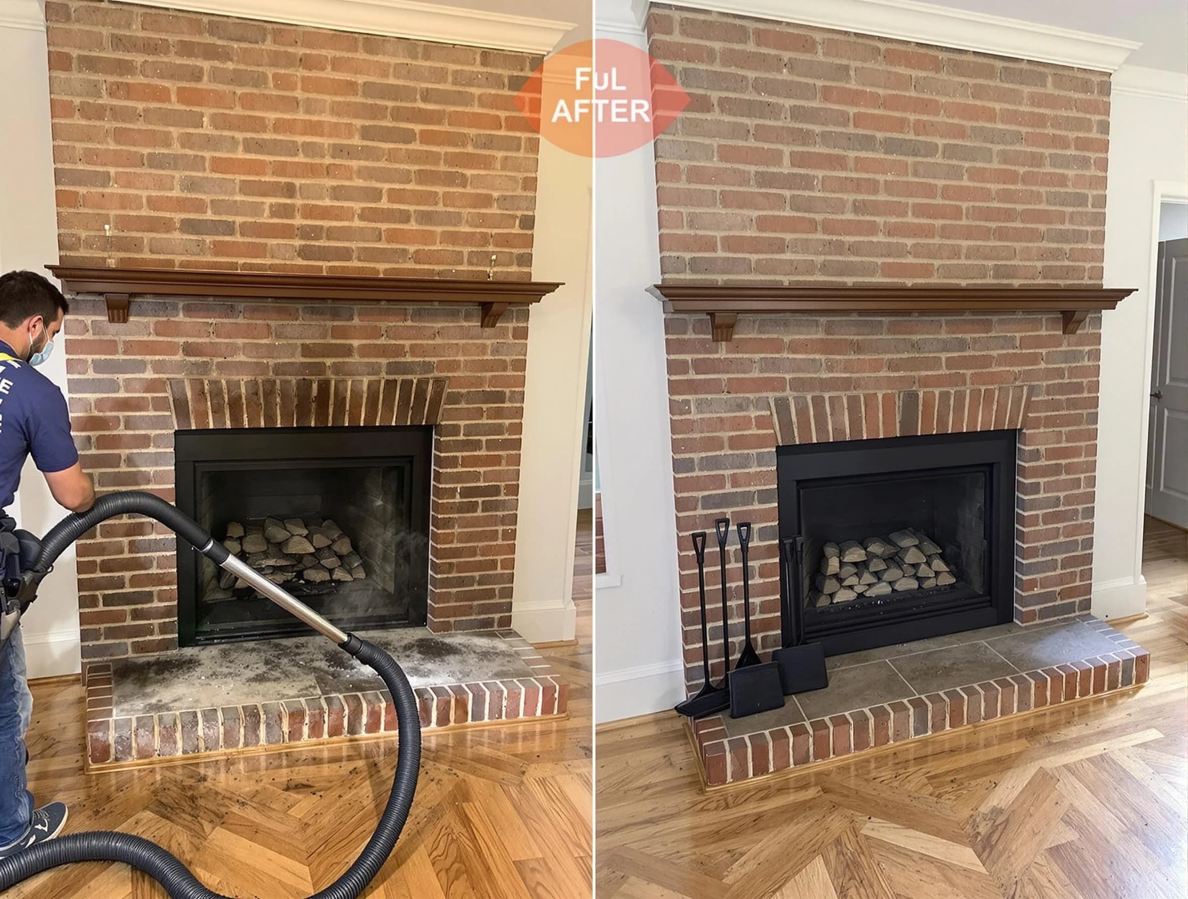 Druid Hills Chimney Sweep carefully sanitizing a fireplace in Druid Hills, GA