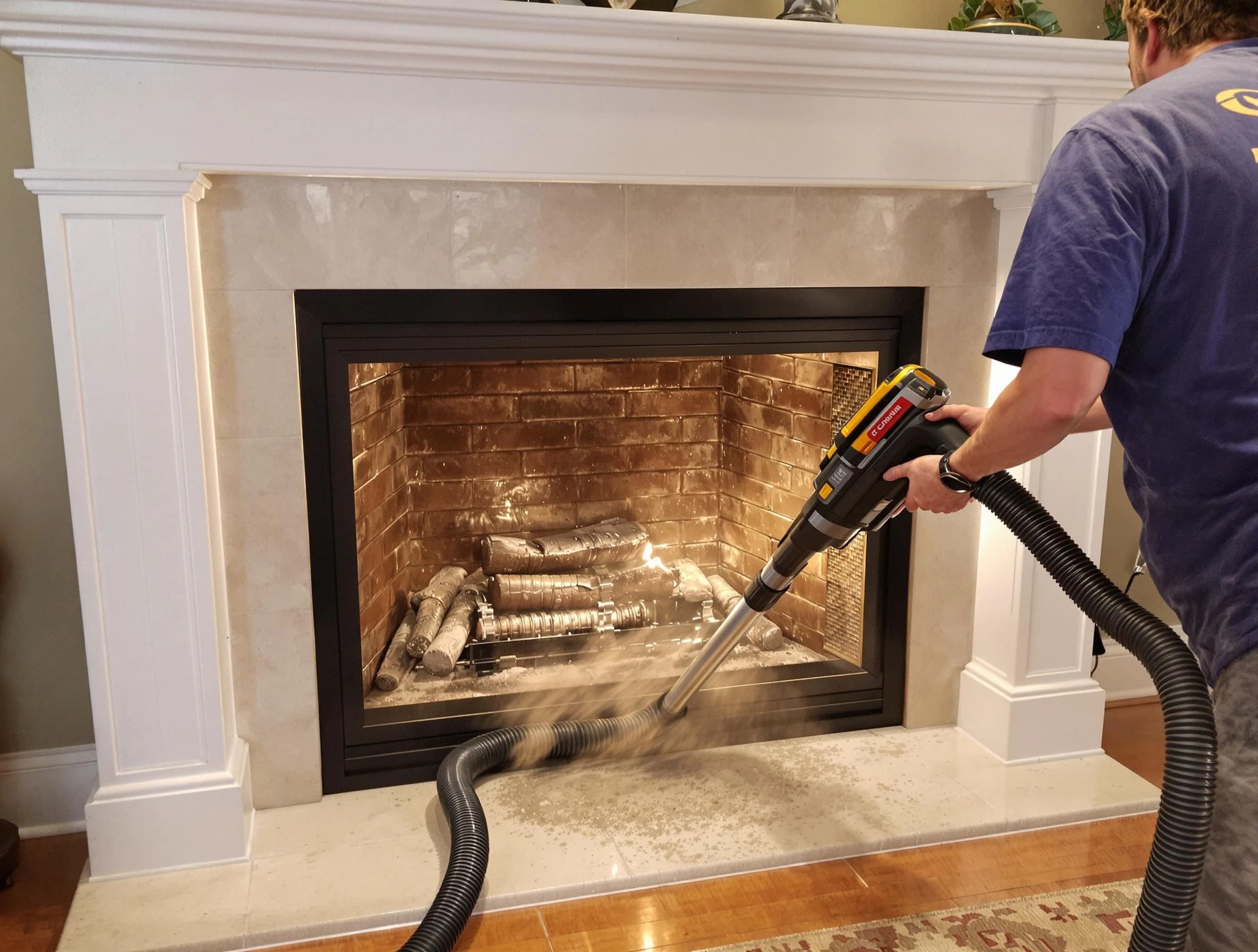 Fireplace cleaning performed by Druid Hills Chimney Sweep in Druid Hills, GA