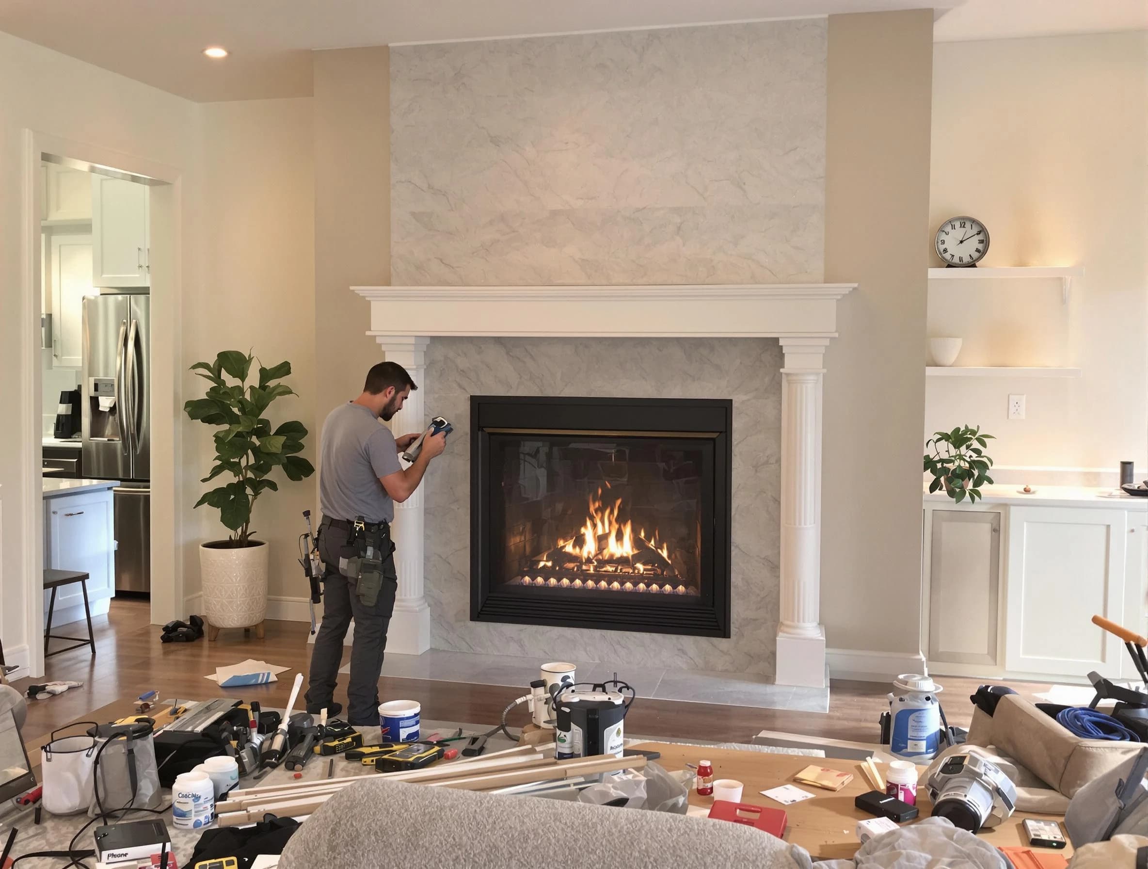 Newly installed fireplace by Druid Hills Chimney Sweep in Druid Hills, GA