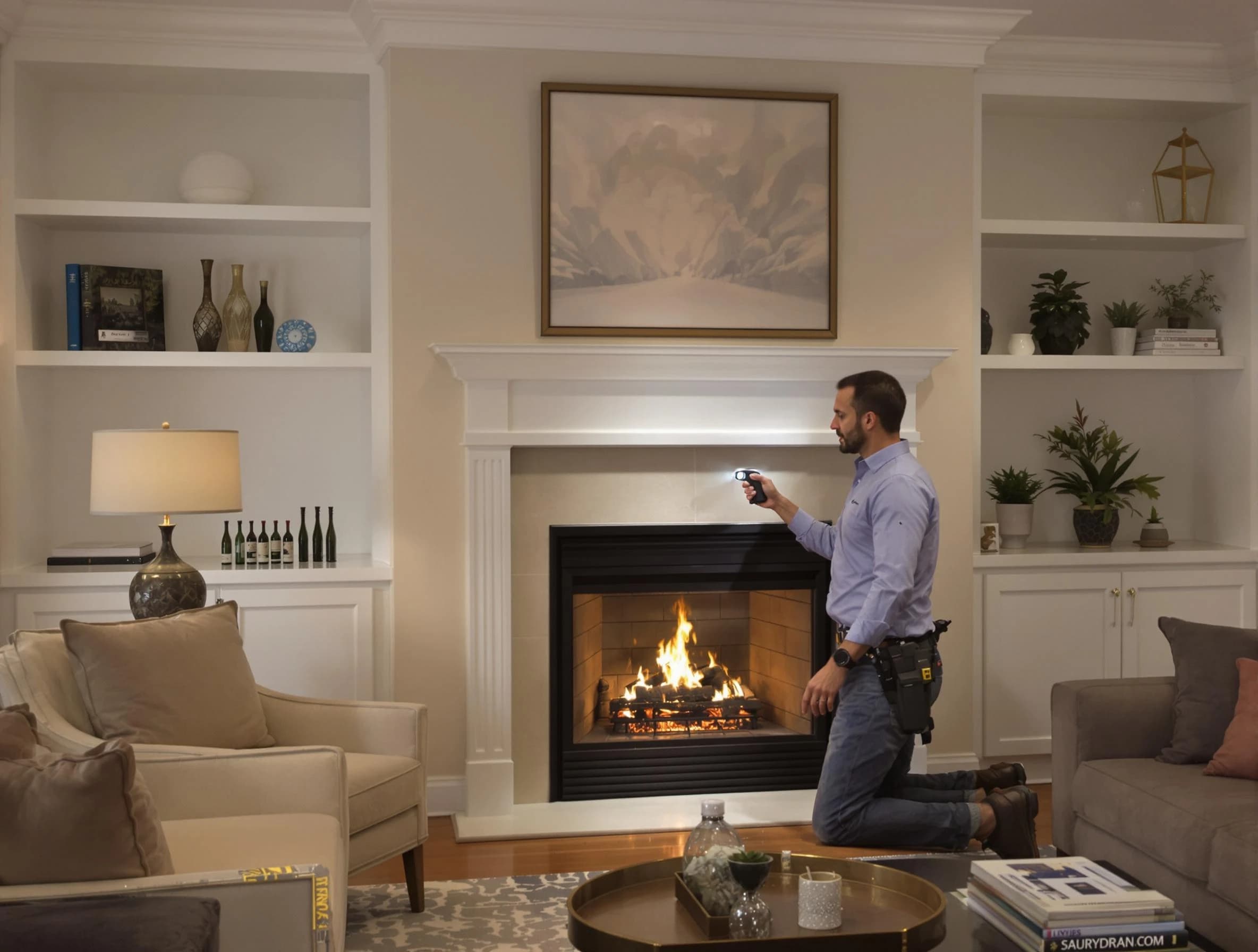 Druid Hills Chimney Sweep conducting a fireplace safety inspection in Druid Hills, GA