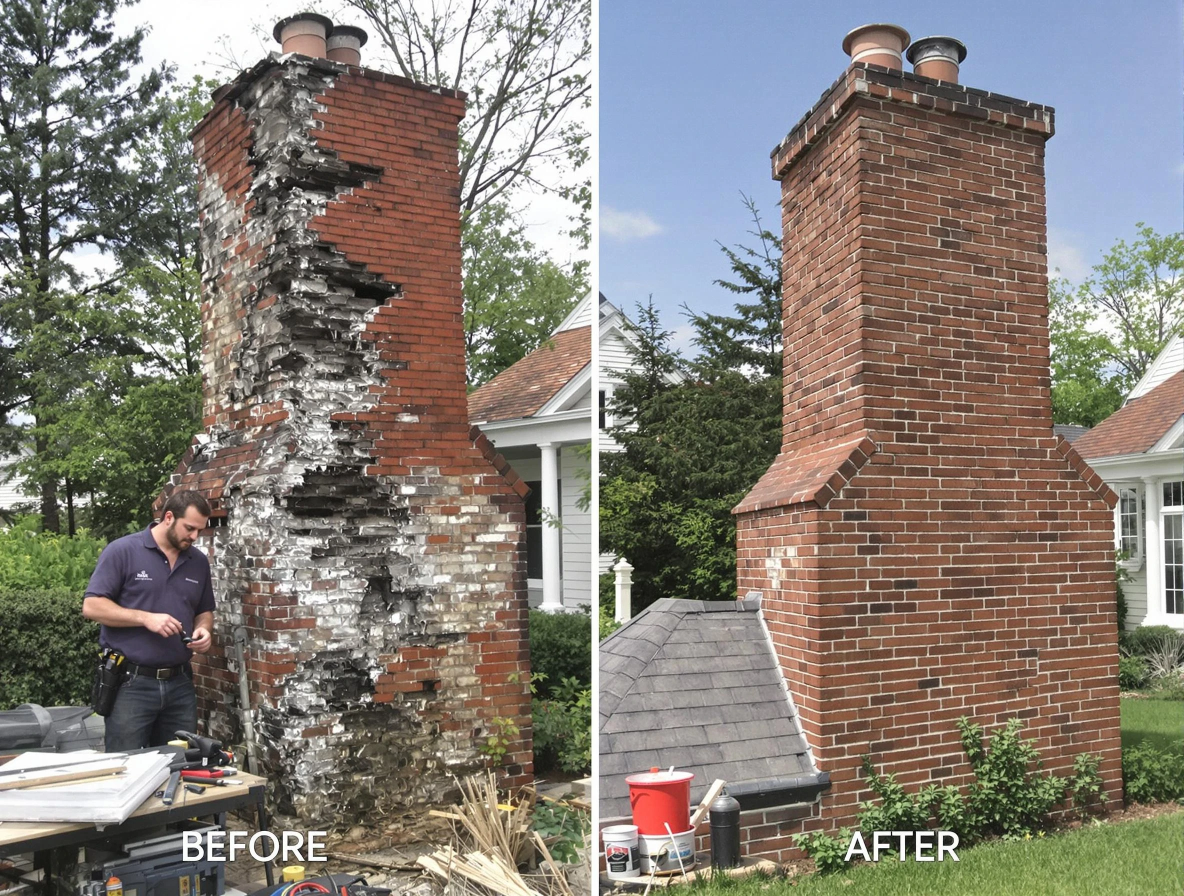 Druid Hills Chimney Sweep performing a full chimney restoration in Druid Hills, GA