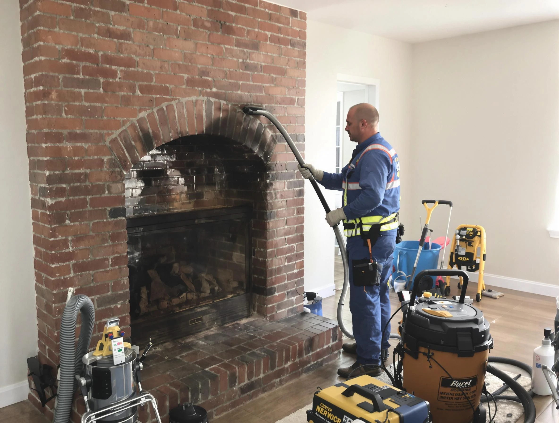 Druid Hills Chimney Sweep expert performing detailed chimney sweep in Druid Hills, GA