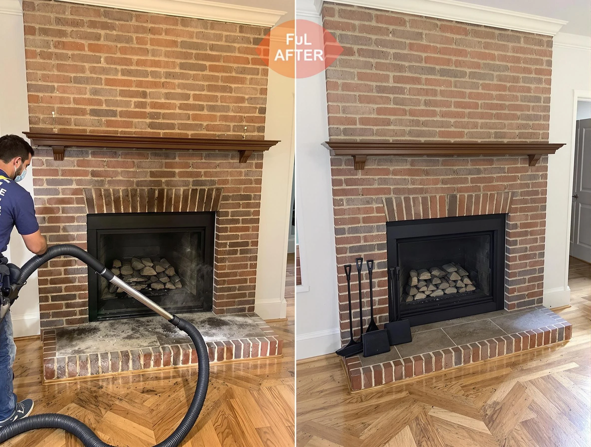 Druid Hills Chimney Sweep carefully sanitizing a fireplace in Druid Hills, GA
