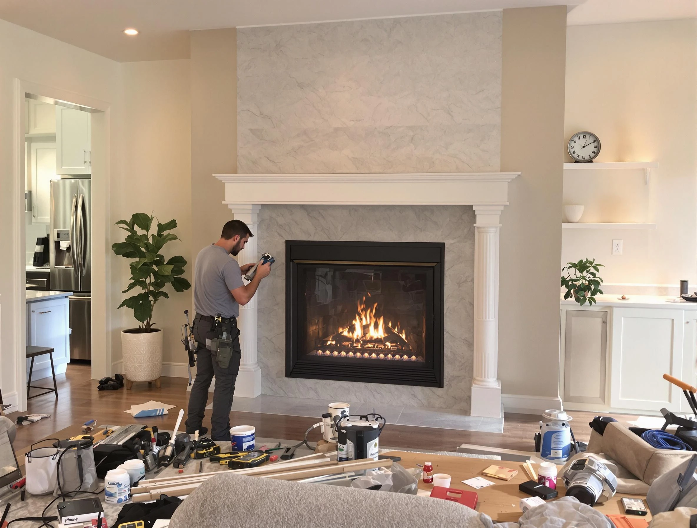 Newly installed fireplace by Druid Hills Chimney Sweep in Druid Hills, GA